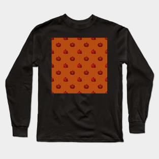 Halloween Pumpkins on Orange Velvet Long Sleeve T-Shirt